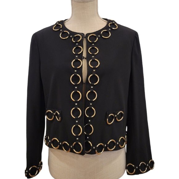 Moschino Couture Black Vintage Evening Jacket 46 US 10 - Picture 6 of 8